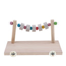 Bird Cage Toys Parrot Parakeet Cockatiel Stand Wooden Stone Perches Toy