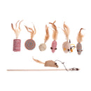 Cat Feather Teaser Toy,7 pcs Variety Interactive Kitten Toys Set,Interactive Feather Teaser Wand Toy for Cat,Great Gift