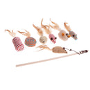 Cat Feather Teaser Toy,7 pcs Variety Interactive Kitten Toys Set,Interactive Feather Teaser Wand Toy for Cat,Great Gift