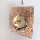 Pet Parrot Parakeet Bird Hanging Wooden Nest Stand Perch Swing Hammock Toy for Small Animals