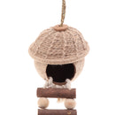 Parrot Cage Accessories Bird House Nest Coconut Hideaway Perch with Ladder