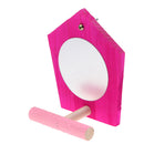Bird Supplies Toy Mirror Pet Parrot Perch Stand Bar Swing Random Color