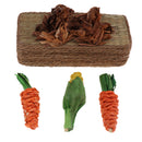 Cute Hamster Rabbit Play Toys Straw Carrot Chewing Toys Cage Decoration
