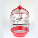 Portable Round Dome Top Metal Wall Hanging Bird Cage With Stand, for Parakeets Cockatiels Parrots Love Birds Finches Bird Supplies (Random Color )