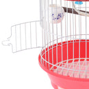 Portable Round Dome Top Metal Wall Hanging Bird Cage With Stand, for Parakeets Cockatiels Parrots Love Birds Finches Bird Supplies (Random Color )