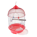Portable Round Dome Top Metal Wall Hanging Bird Cage With Stand, for Parakeets Cockatiels Parrots Love Birds Finches Bird Supplies (Random Color )