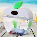 USB Desktop Mini Fish/small fry Tank Aquarium with LED Clock, and Multicolor LED interior lights Automatic Change