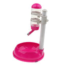 Pet Dog Standing Water Dispenser Automatic Lifting Feeding Bottle Food with Bowl Base Set