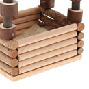 Natural Chews Toy Hamster Small Animals Pet Rats Gerbil Hideout Wooden Hut Play House, with Mat Pad
