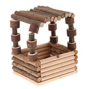 Natural Chews Toy Hamster Small Animals Pet Rats Gerbil Hideout Wooden Hut Play House, with Mat Pad