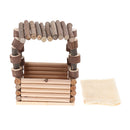 Natural Chews Toy Hamster Small Animals Pet Rats Gerbil Hideout Wooden Hut Play House, with Mat Pad