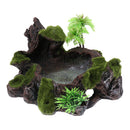 Plant Moss Decorative Resin Roack Bowl Food Water Dish Feeder Plate for Terrarium Reptile Tanks