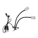 Two-head Flexible E27 Clip On Lightbulb Socket Lamp Holder 220-250V EU Plug