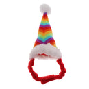 Christmas Bunny Santa Rainbow Hat Outward Cotton Cap for Little Pet Festival