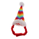 Christmas Bunny Santa Rainbow Hat Outward Cotton Cap for Little Pet Festival