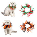 Pet Dog Puppy Cat Red Green Christmas Collar Round Circle Necklaces for Pets Party Clothes Xmas Costume Dress Up