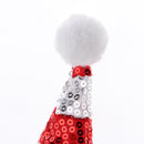 Adjustable Pet Dog Puppy Cat Shiny Red White Striped Christmas Santa Hat for Pets Winter Party Clothes Xmas Costume Dress Up Size S
