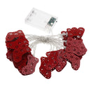 Battery Operated Sweet Red Stocking Metal String Lights 20 LEDs 6.56 Ft Christams Strip Lamp For Christams Wedding Party Decorations ( Warm White )