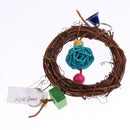 Parrots Cockatiel Lovebird Treat Chew Bird Cage Hanging Swing Natural Rattan Toy