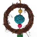 Parrots Cockatiel Lovebird Treat Chew Bird Cage Hanging Swing Natural Rattan Toy