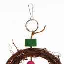 Parrots Cockatiel Lovebird Treat Chew Bird Cage Hanging Swing Natural Rattan Toy