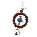 Parrots Cockatiel Lovebird Treat Chew Bird Cage Hanging Swing Natural Rattan Toy