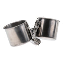 Stainless Steel Cage Coop Double Cup Bird Parrot Animal Food Water Bowl with Clip