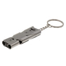 1Pc Emergency whistle High Pitch Double Tubes Survival Whistle with KeyChain for Camping Hiking Sports Dog Parrot Training ( Random Color )
