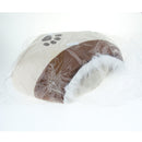 Warm Cat Dog Kitten Cave Pet Bed House Puppy Footprint Igloo Nest Kennel with PP Cotton Cushion
