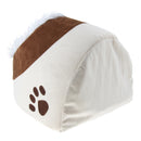 Warm Cat Dog Kitten Cave Pet Bed House Puppy Footprint Igloo Nest Kennel with PP Cotton Cushion
