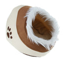 Warm Cat Dog Kitten Cave Pet Bed House Puppy Footprint Igloo Nest Kennel with PP Cotton Cushion