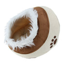 Warm Cat Dog Kitten Cave Pet Bed House Puppy Footprint Igloo Nest Kennel with PP Cotton Cushion