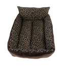 Leopard Print Pet Sofa Lounger Bed for Cats, Puppies and Small Medium Dogs