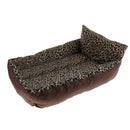 Leopard Print Pet Sofa Lounger Bed for Cats, Puppies and Small Medium Dogs