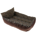 Leopard Print Pet Sofa Lounger Bed for Cats, Puppies and Small Medium Dogs