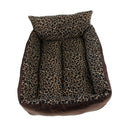 Leopard Print Pet Sofa Lounger Bed for Cats, Puppies and Small Medium Dogs