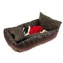 Leopard Print Pet Sofa Lounger Bed for Cats, Puppies and Small Medium Dogs