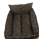 Leopard Print Pet Sofa Lounger Bed for Cats, Puppies and Small Medium Dogs