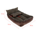 Leopard Print Pet Sofa Lounger Bed for Cats, Puppies and Small Medium Dogs