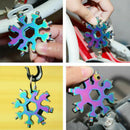 Set of 2 Snowflake Keyrings with Hexagonal Screwdriver
