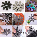 Set of 2 Snowflake Keyrings with Hexagonal Screwdriver