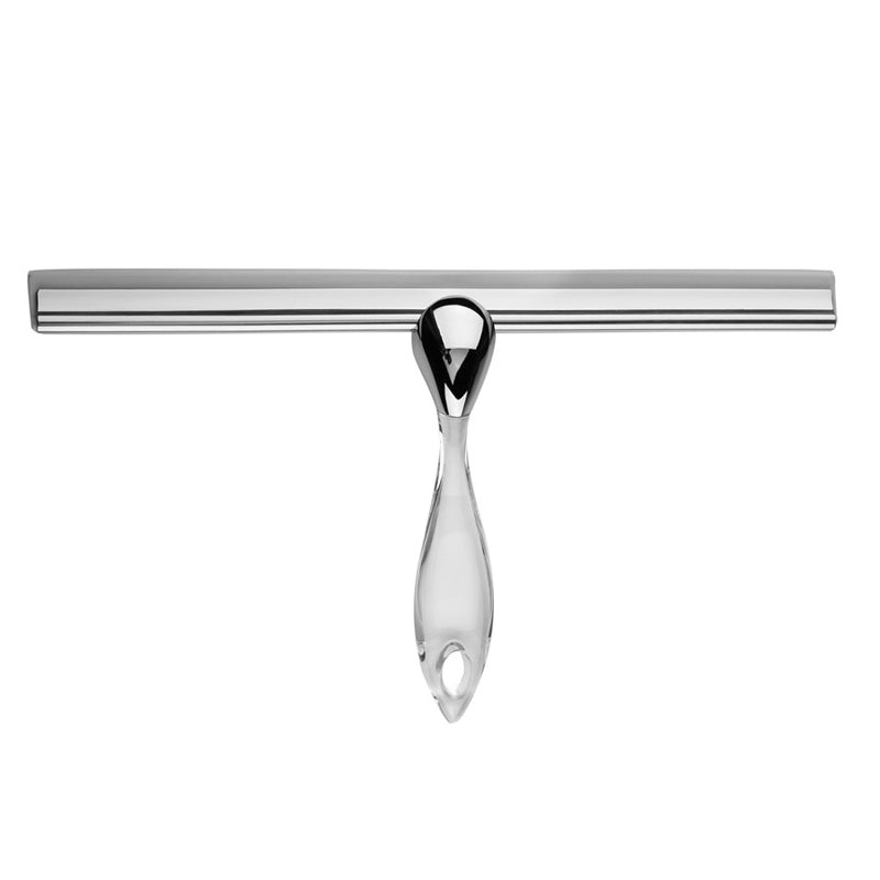 Clear Suction Attach Bathroom Shower Window Squeegee 12'' Blade Stainless Steel Plastic Cleaning Brush