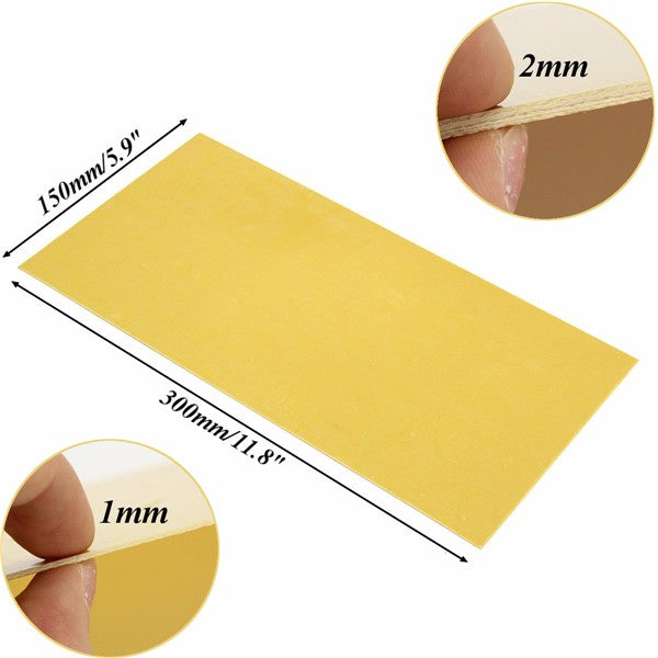 12x6 Inch Yellow Glass Fiber Sheet GRP Epoxy Resin G10 FR4 1mm/2mm