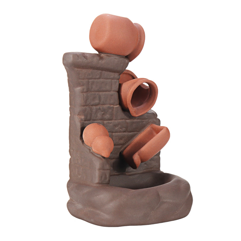 Ceramic Backflow Waterfall Smoke Incense Burner Censer Cones Holder