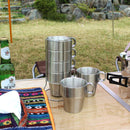 4 PCS Outdoor Portable Picnic Cups Stainless Steel Drinking Mugs Anti-Hot Tea Coffee Cup Set