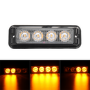 4W LED Strobe Flash Light Side Marker Emergency Beacon Warning Lamp Yellow 12V-24V for Car Truck