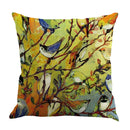 Cotton Linen Seat Back Cushion Cover Pillowcase Cushion Case Branch Birds Home Decor Gift
