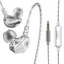 [Dual Dynamic Drivers] Fonge F4 Heavy Bass Earphone 3.5mm Wired Control Stereo Headphone with Mic