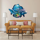 Miico Creative 3D Sea Fish Dolphin Removable Home Room Decorative Wall Decor Sticker