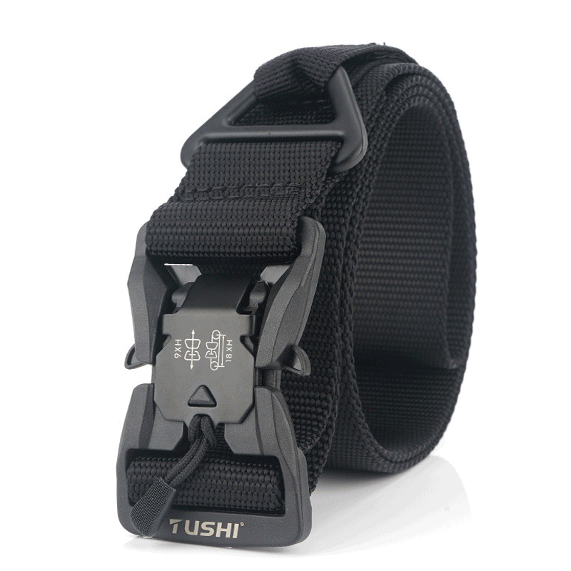 TUSHI MT3S 125cm Quick Release Magnetic Belt Nylon Adjustable Tactical Belt Punch Free Buckle Hunting Belt Portable Waistband